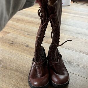 Born Brown Leather Lace-Up Boots